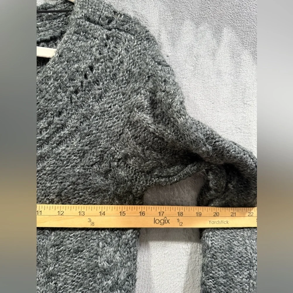 FREE PEOPLE Gray Cable Knit Bell Sleeve Wool Blend Tunic Sweater Dress Size S